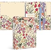 Ospelelf 3 Ring Floral Binder with Dividers, 1 inch Rings, 1.6 inch Spine, for Letter Size (11" x 8.5") Paper, Clipboard Organizer, for School and Office Supplies