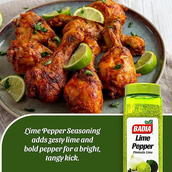 BADIA LIME PEPPER SEASONING, 24 OZ – PEPPER, GARLIC & ONION, ZESTY CITRUS BLEND FOR CHICKEN, SEAFOOD & VEGETABLES