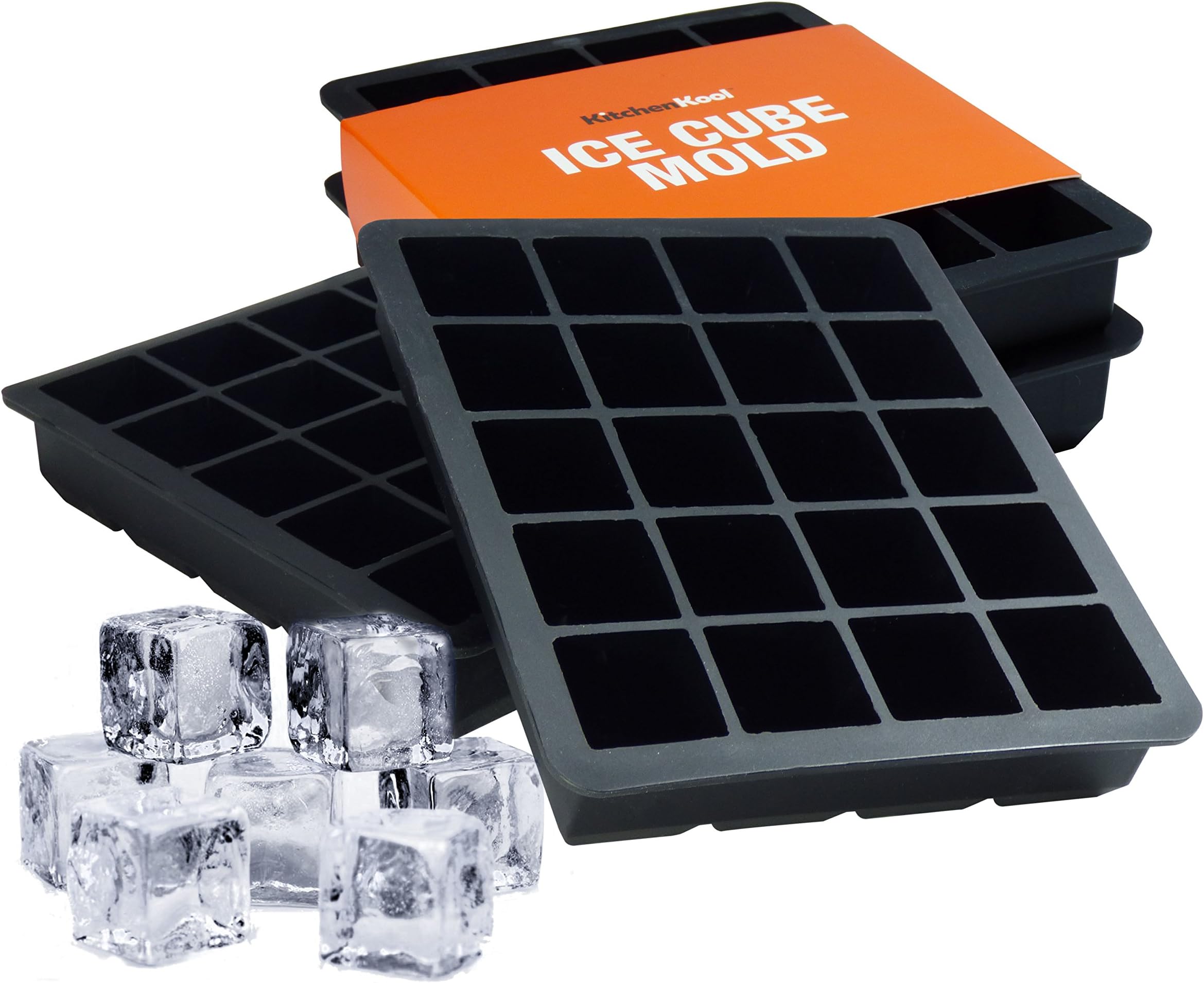 KitchenKool Ice Cube Mold Tray, 20 Cavity, Keep Your Drink Chilled For Hours Without Diluting It, Set of 2