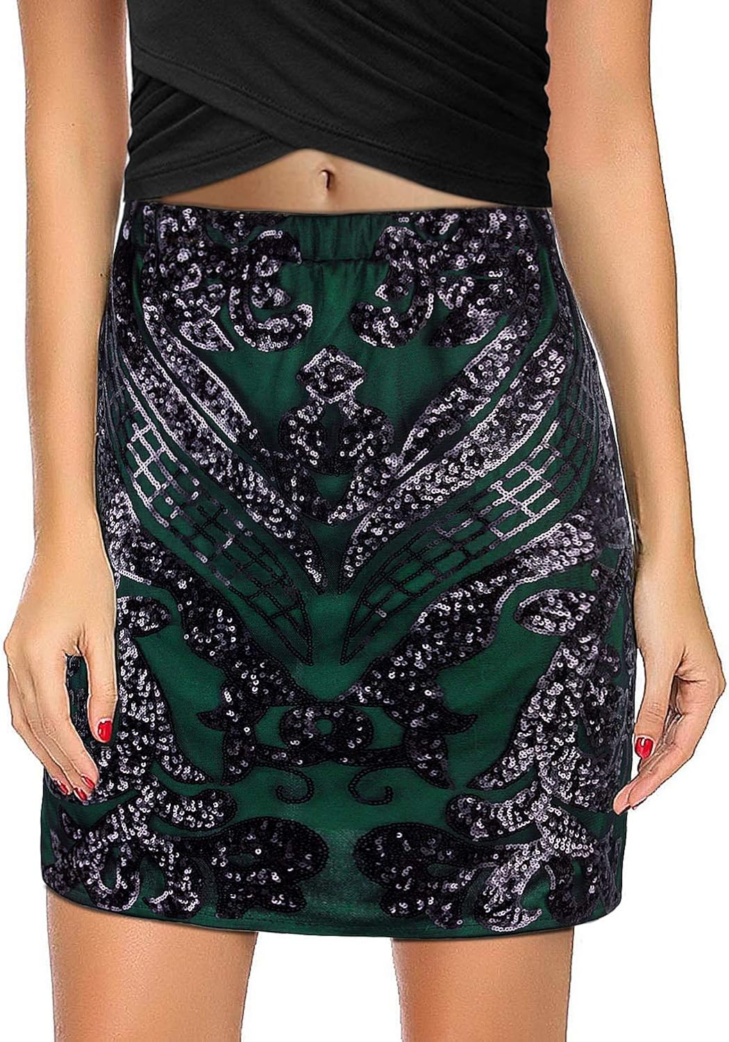 plus size sequin mini skirts