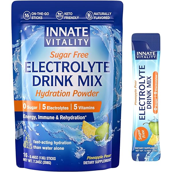 INNATE VITALITY ELECTROLYTES POWDER PACKETS, NO SUGAR, 5...