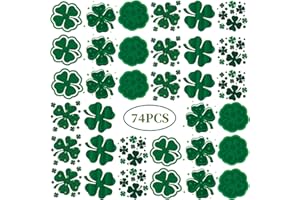 XIYOKA 74 Sheets St. Patrick's Day Tattoos Stickers, Include St. Patrick Day Stickers, Shamrock Tattoos and Green Temporary Tattoos, Lucky Clover Temporary Tattoos for Party Favors Accessories or Irish Party