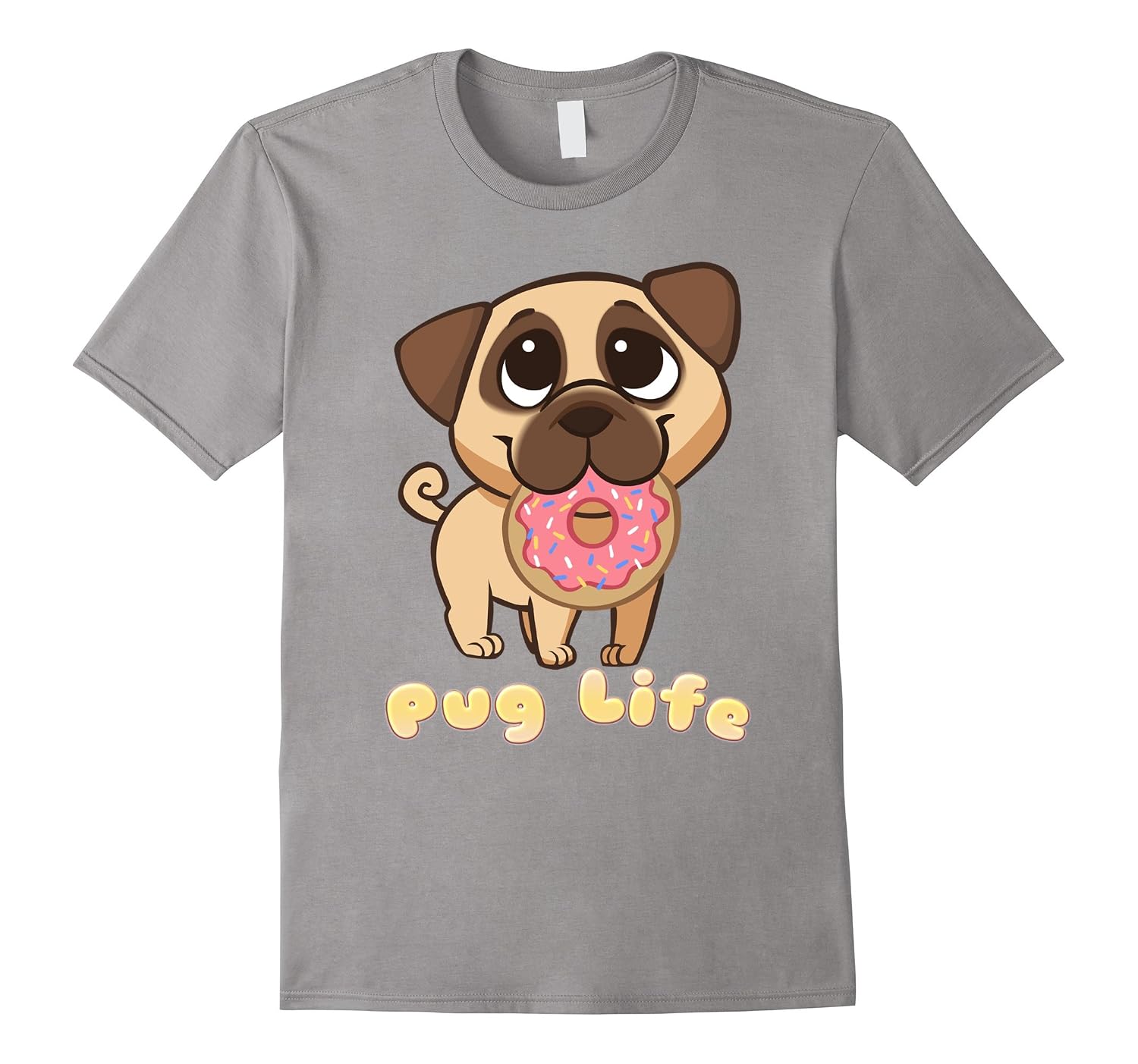 Funny Pug Puppy Dog Pug Life Doughnut Donut T Shirt-CD – Canditee