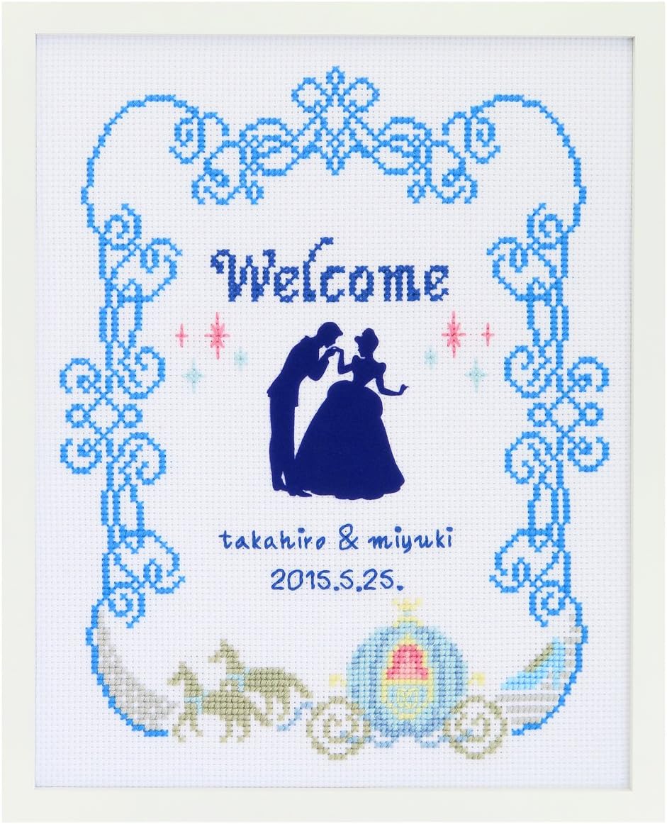 Amazon オリムパス製絲 クロスステッチ 刺しゅうキット ディズニー ウェルカムボード シンデレラ 白 7465 刺しゅうキット 通販