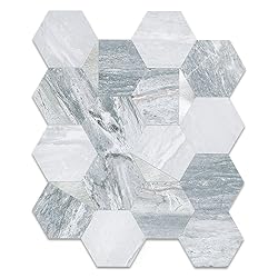 Tilingview 10 Pcs Hexagon PVC Peel and Stick