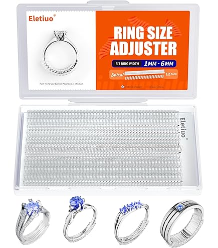 16-Piece Invisible Ring Size Adjuster Set - Silicone Ring Guards To Make Loose Rings Fit Smaller