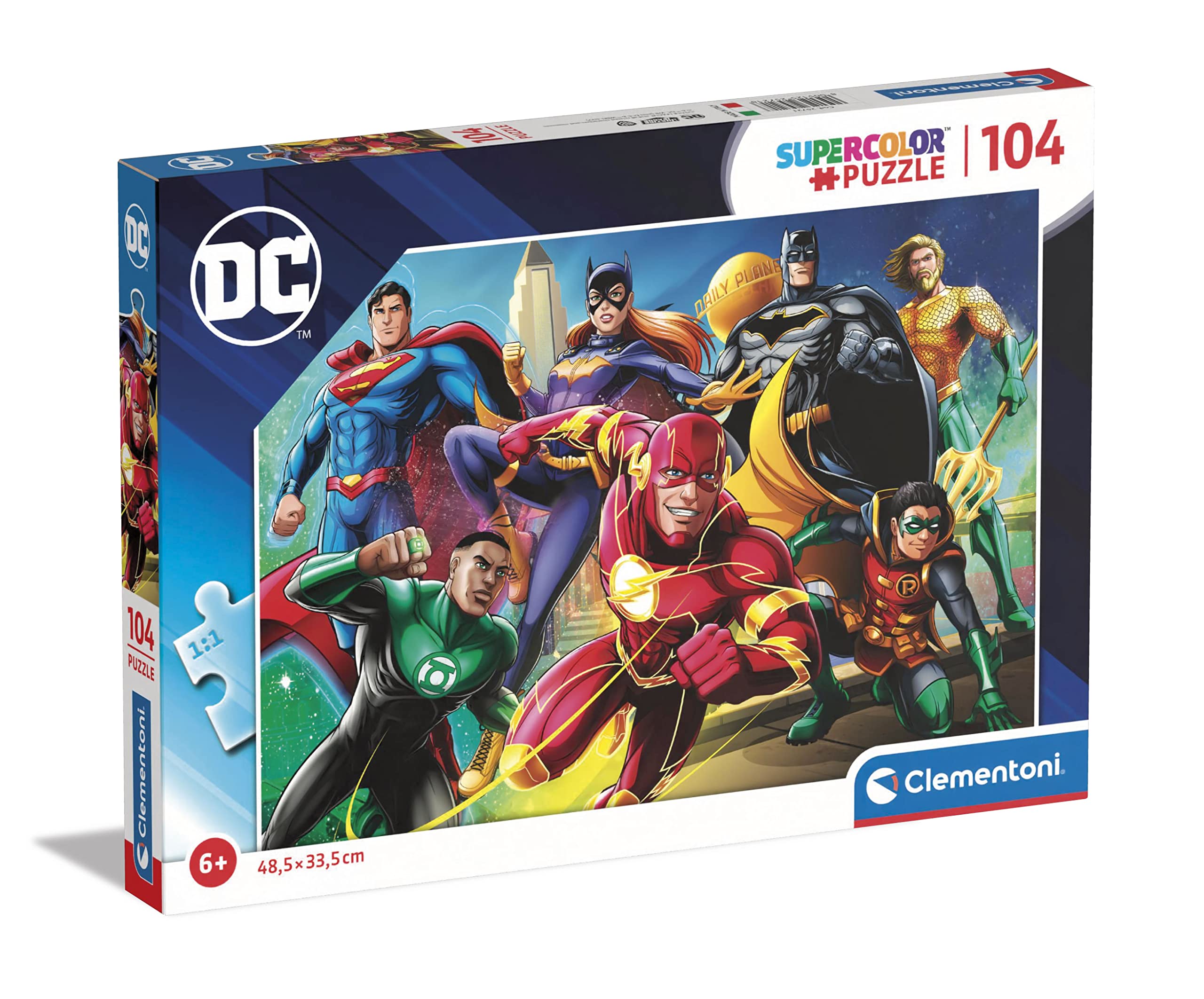 Clementoni - 25721 - Supercolor Puzzle Dc Comics Justice League - 104 Pieces - Jigsaw Puzzle For Kids Age 6