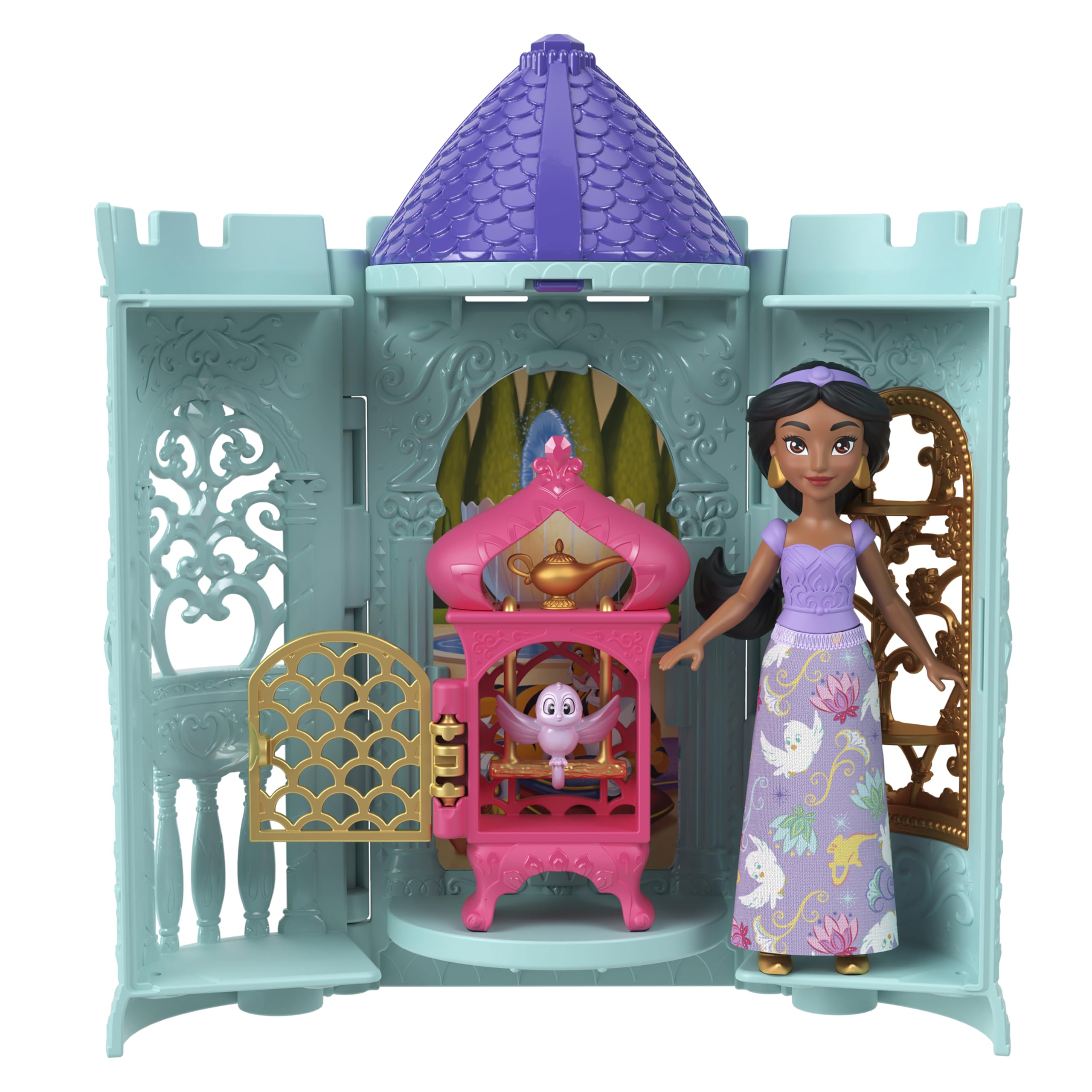 Mattel Disney Princess Tower Surprise Small Dolls & Accessories, Stacking Playsets with 4 Surprises & Friend from Disney Movies (Styles May Vary)