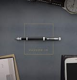 Parker IM Duo Gift Set Ballpoint & Fountain Pen Gloss Black Chrome view 5