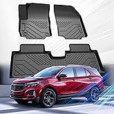 SSESS Car Floor Mats for Chevrolet Equinox 2018-2024 (Not for EV) Accessories, TPE All Weather Protection Floor Mats, Custom Fit 1st&2nd Row Car Floor Liners Set, Heavy Duty Accessories, Black