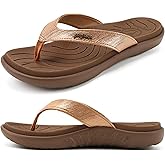 jiajiale Womens Fashion Orthotic Flip Flops Ladies Slip On Lightweight Comfortable Thick Cushion Yoga Mat Thong Sandals With Plantar Fasciitis Arch Support