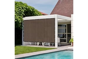 DIFY 12x12 FT 90% Shade Fabric Sun Shade Cloth Privacy Screen with Grommets for Patio Garden Pergola Cover Canopy, Mocha