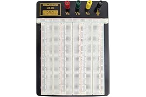 Premium Solderless Breadboard with Aluminum Backplate (2,390 Contact Points, 4 Binding Posts), 9.4" x 7.7" by SciencePurchase