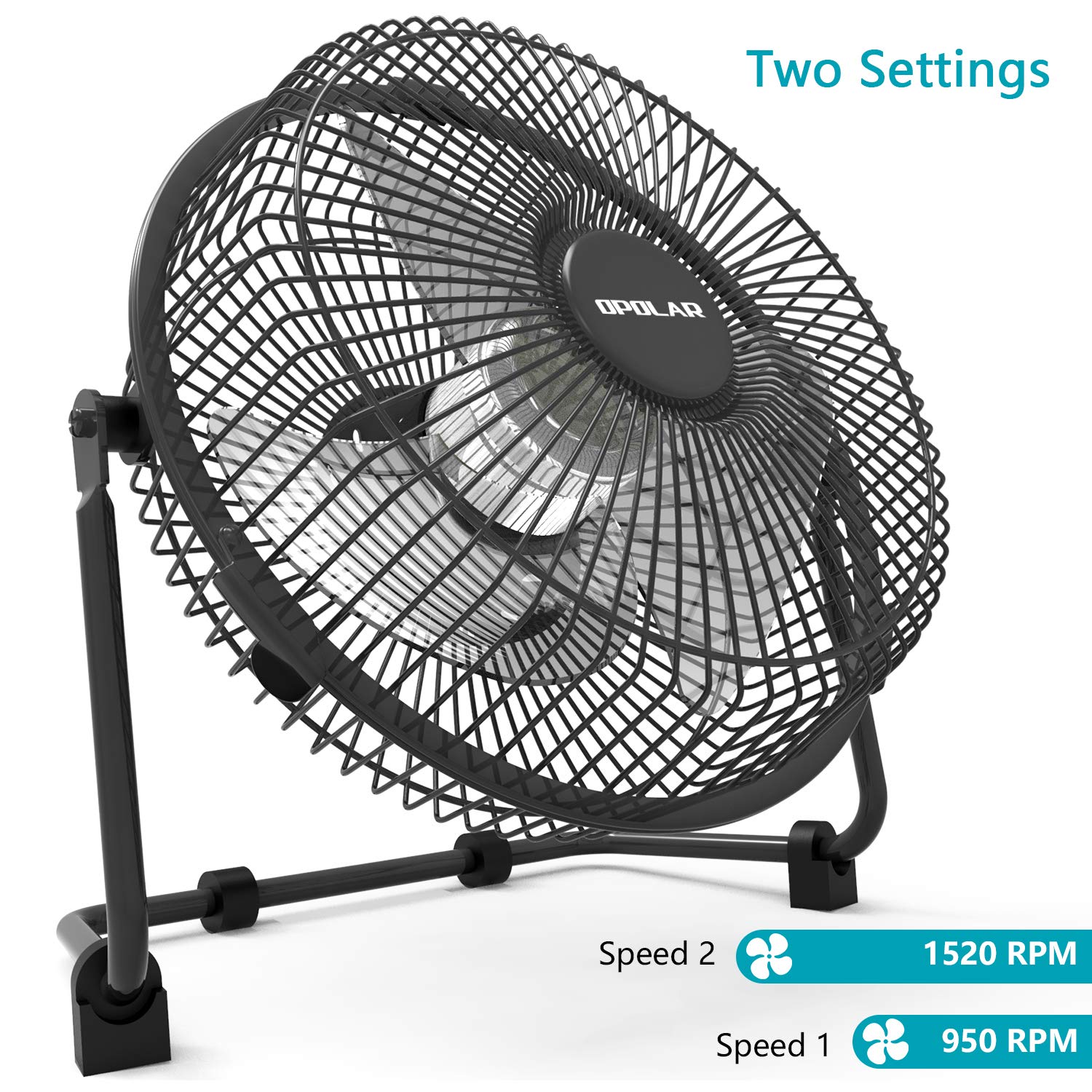 OPOLAR 9 inch USB Desk Fan, USB Powered ONLY (No Battery), Enhanced