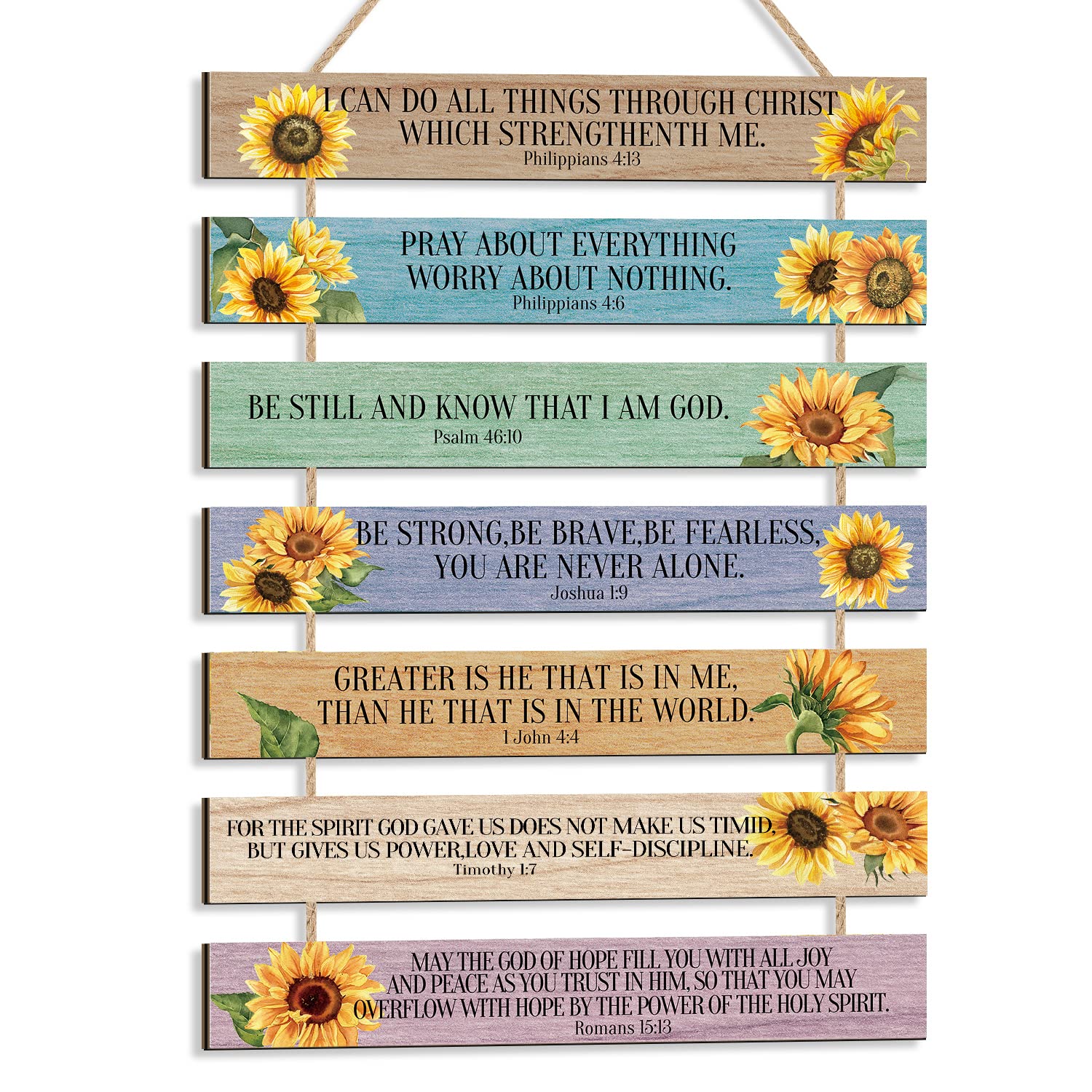 HPNIUB Religious Christian Gifts for Women Men,Sunflower Bible Verse Wall Art Motivational Inspirational Quotes Wall Art,Farmhouse Bible Accessories for Home,Kitchen,Office Decor — image 1