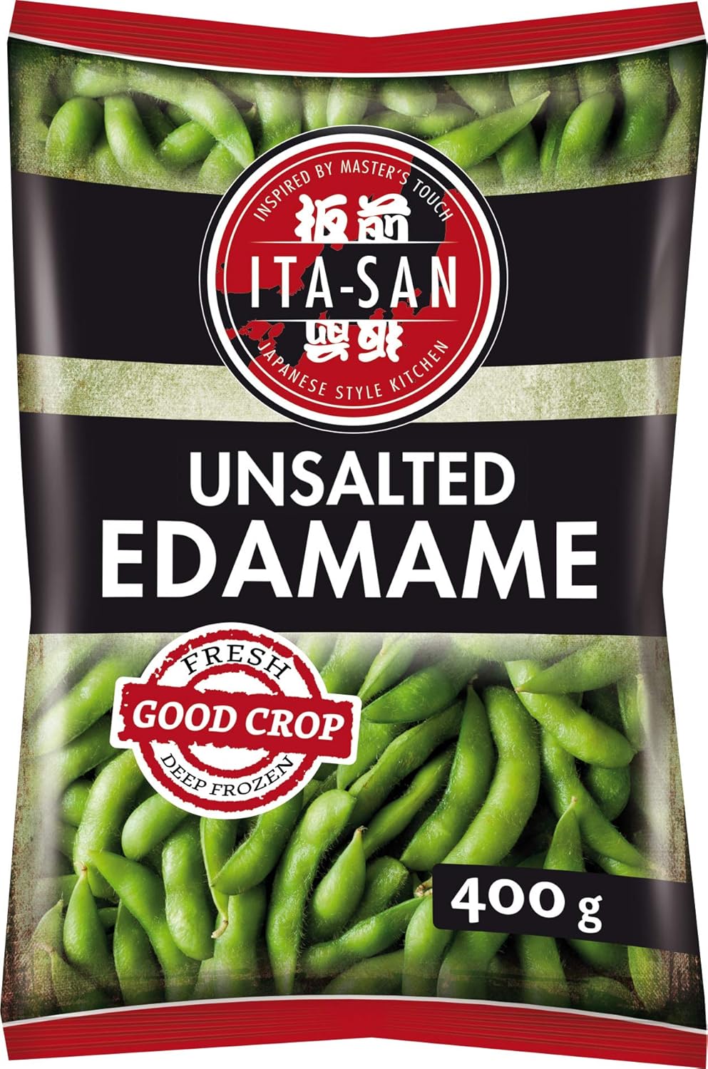 ITASAN Edamame, Sojabohnen in Schote ungesalzen, blanchiert 400 g