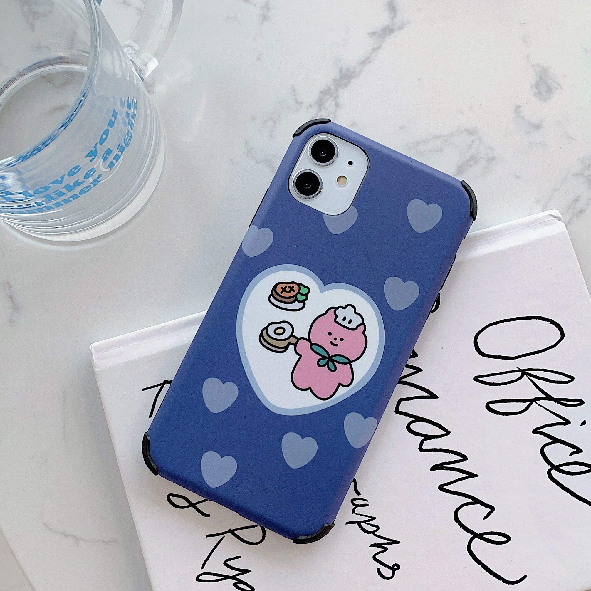 Gentra Korea Love Heart Bear Phone Case for iPhone 11 Pro Max XS Max XR XS X 8plus 8 7plus 7 Anti Knock Soft TPU Back Cover Case Coque (no 2, for iPhone 11 pro)