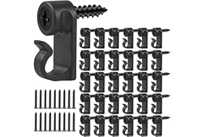 Yefall 60 Pack Christmas Light Clips, Hooks for Outdoor String Lights, Weatherproof Light Hanger Hooks Screw-in Hooks for Hanging Christmas Lights and Wire,Cable,Fairy Lights,Wind Chimes (Black)