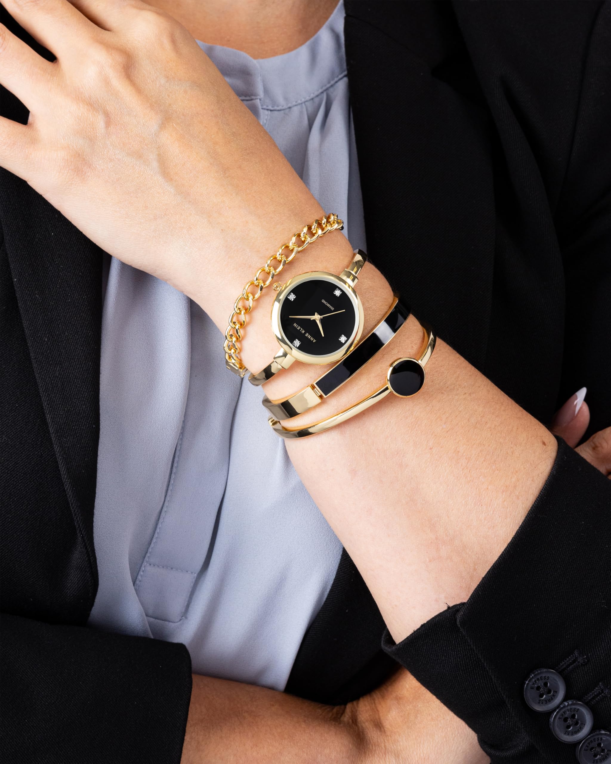 Anne Klein Women's Bangle Watch and Bracelet Set