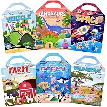 Livres D'autocollants Réutilisables Pour Enfants 2-4 Ans - 4 Livres, 260+ Autocollants 3D Gonflés - Jeu éducatif Sans écran - 7