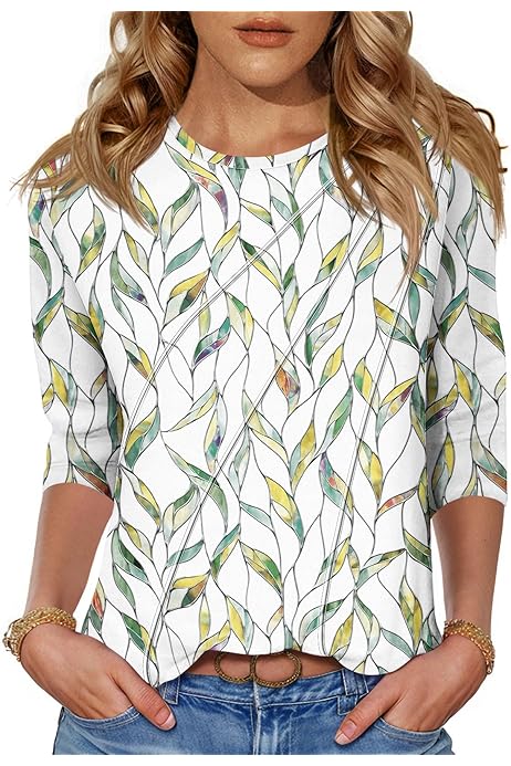 Amazon Camiseta Estampada Flores Mujer Tops A La Moda Para Mujer