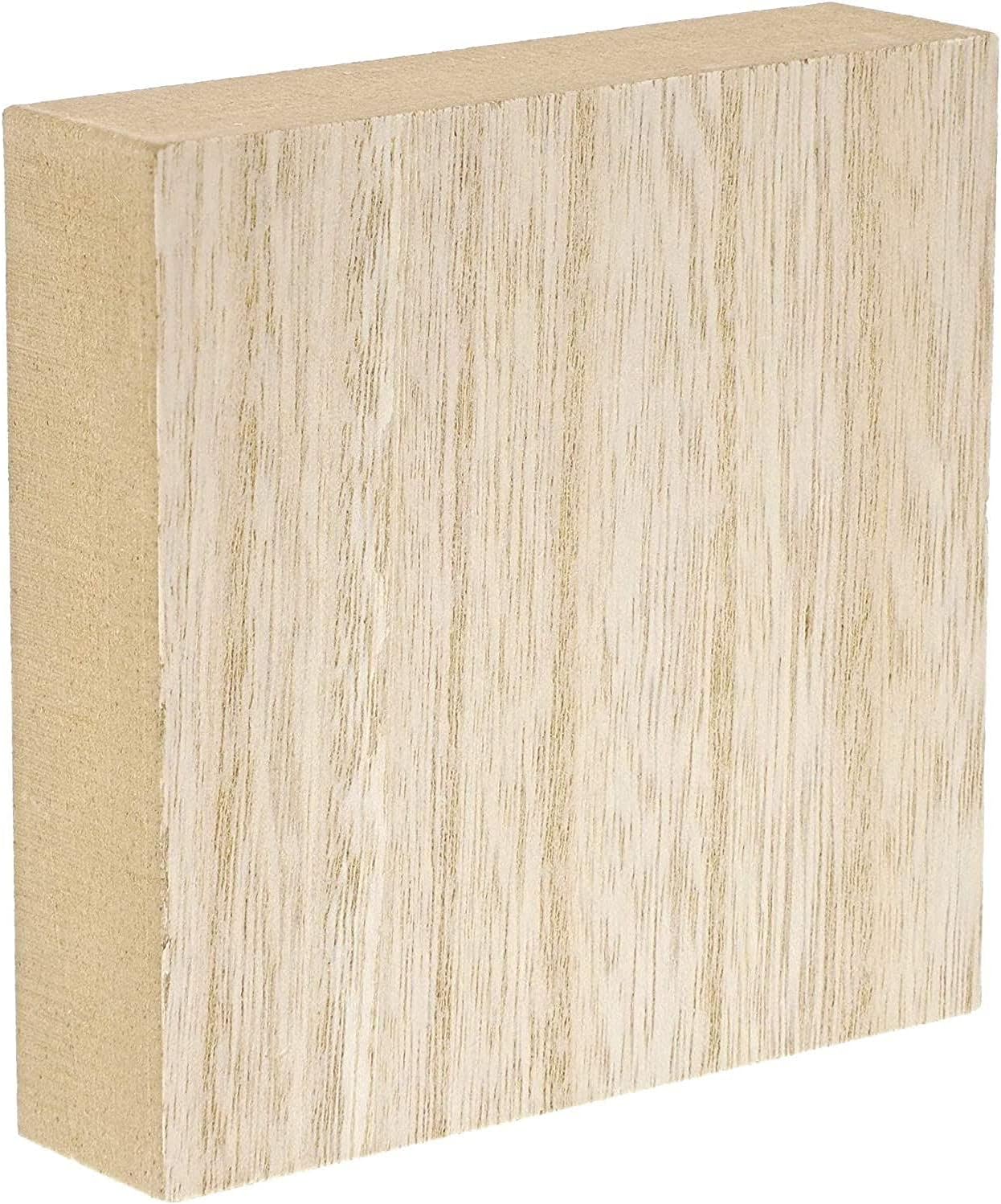 Unfinished Wood Squares for Crafts, 1 Inch Thick (4 x 4 in, 4 Pack)