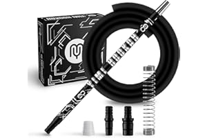 MY YIMI HOOKAH Yimi Hookah Aluminium Hookah Accessories - Silicone Hose Set, 14.4mm & 18.8mm Adapter, Spring Hose