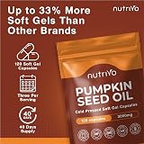 Nutrivo Pumpkin Seed Oil Capsules 3000mg | 120 Soft Gels | UK Made view 2