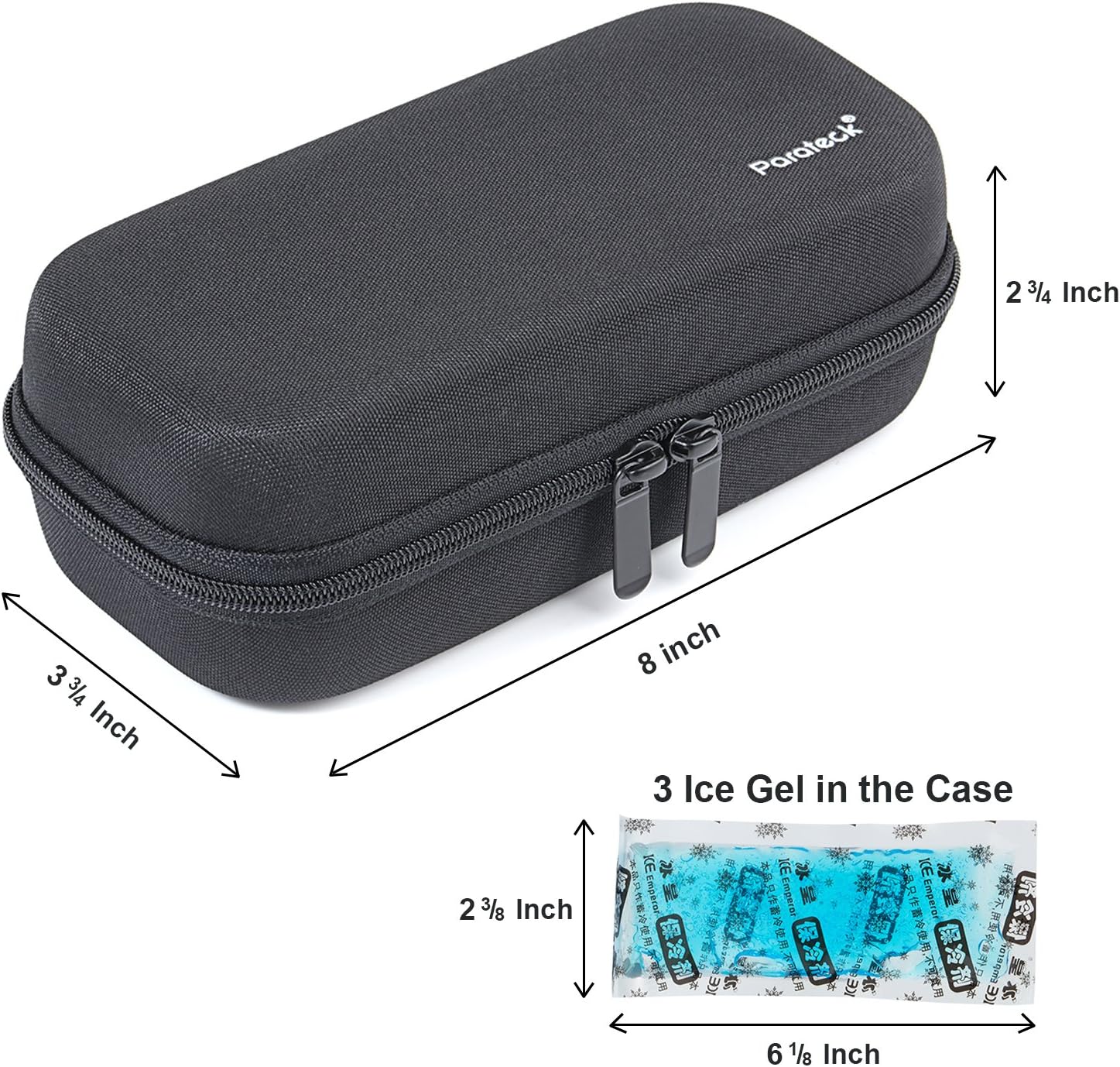 Hard Shell Diabetes Bag Insulin Cooler Case Cool Storage with Temperature Display for Temperature-Sensitive Medical Supplies (Black): Health & Personal Care