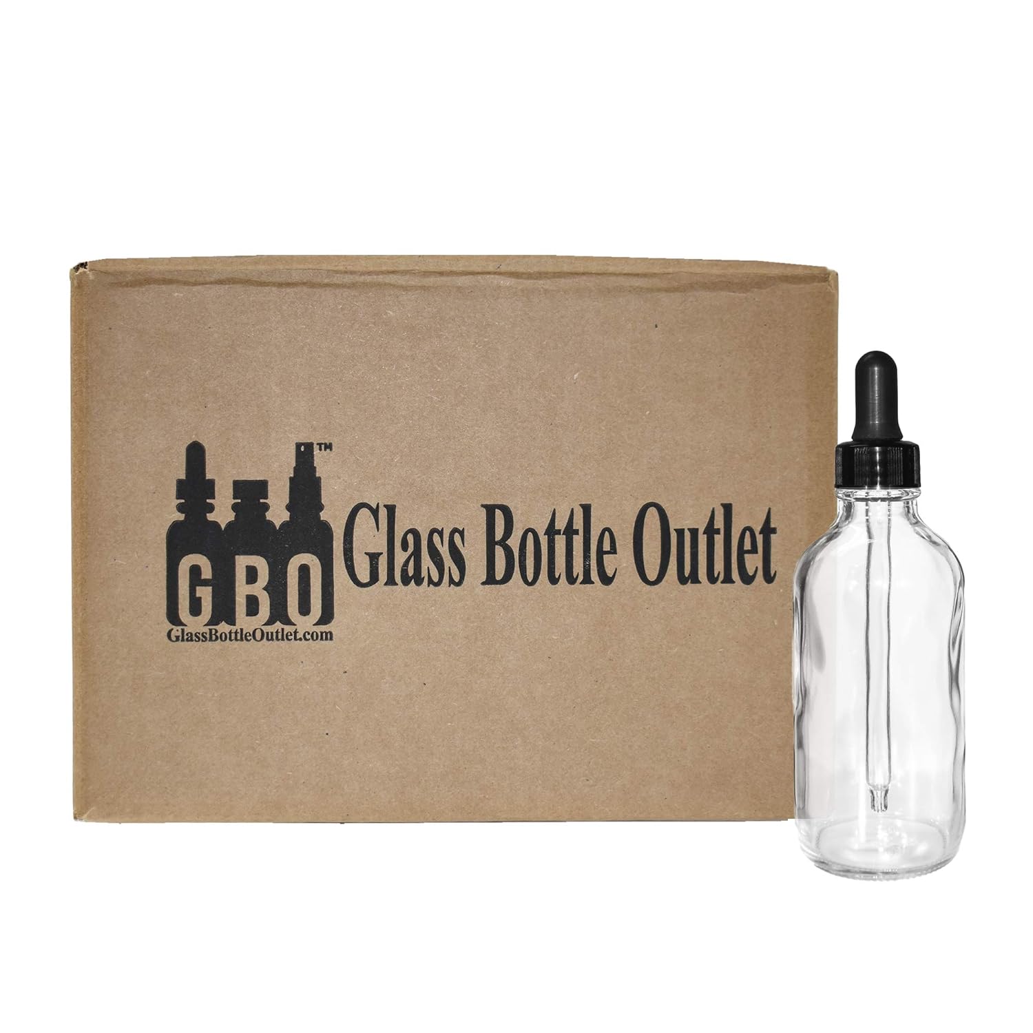 (Pack of 12) 4 oz. Clear Boston Round with Black Glass Dropper: Industrial & Scientific