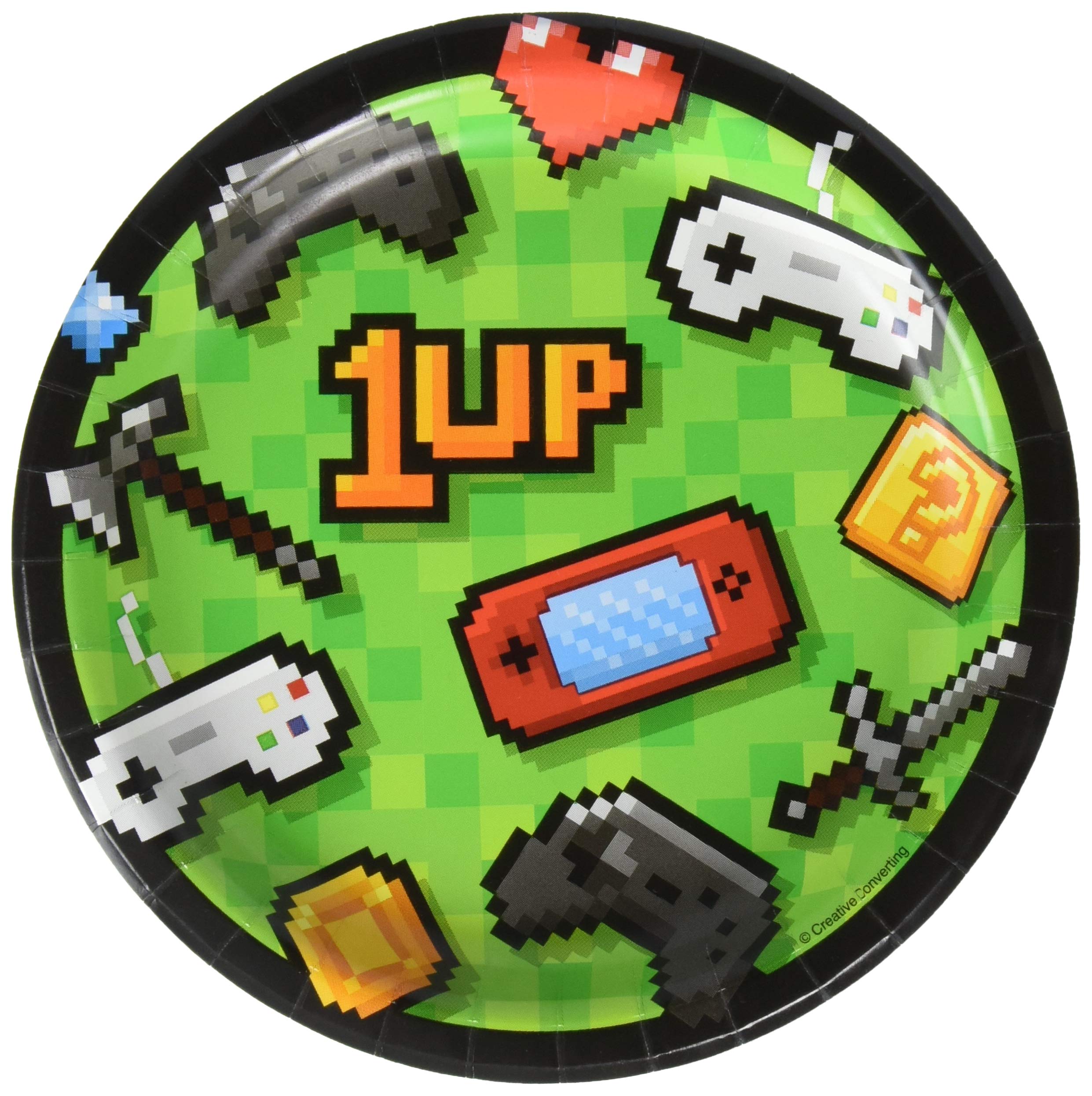 Creative Converting Video Game Party Plate, 7", Multicolor