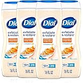 Dial Body Wash, Exfoliate & Restore Cocoa Butter & Orange Extract, 16 Fl Oz Pack of 4, With Vitamin E, Gentle, Leaves Skin Feeling Nourished, Dermatologist-Tested, No Parabens & Sulfates