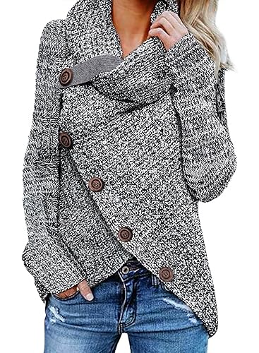 Asvivid Cowl Neck Knit Sweaters for Women Plus Size Comfy Chunky