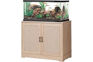 unipaws 30-50 Gallon Aquarium Stand, Fish Tank Stand with Storage Cabinet, Wooden Tank Stand for Turtle Tank, Reptile Terrari