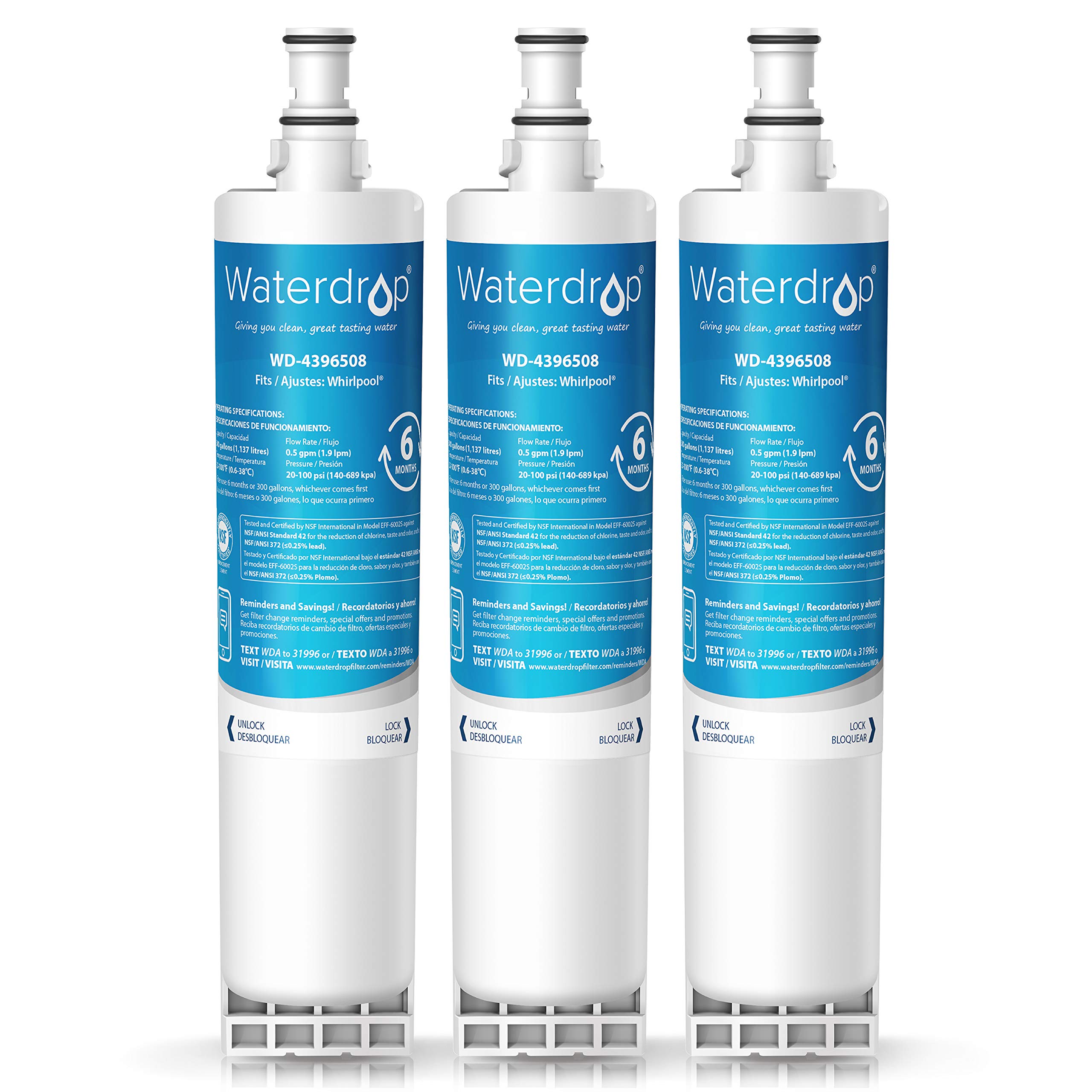 Waterdrop 4396508 Refrigerator Water Filter, Compatible with Whirlpool