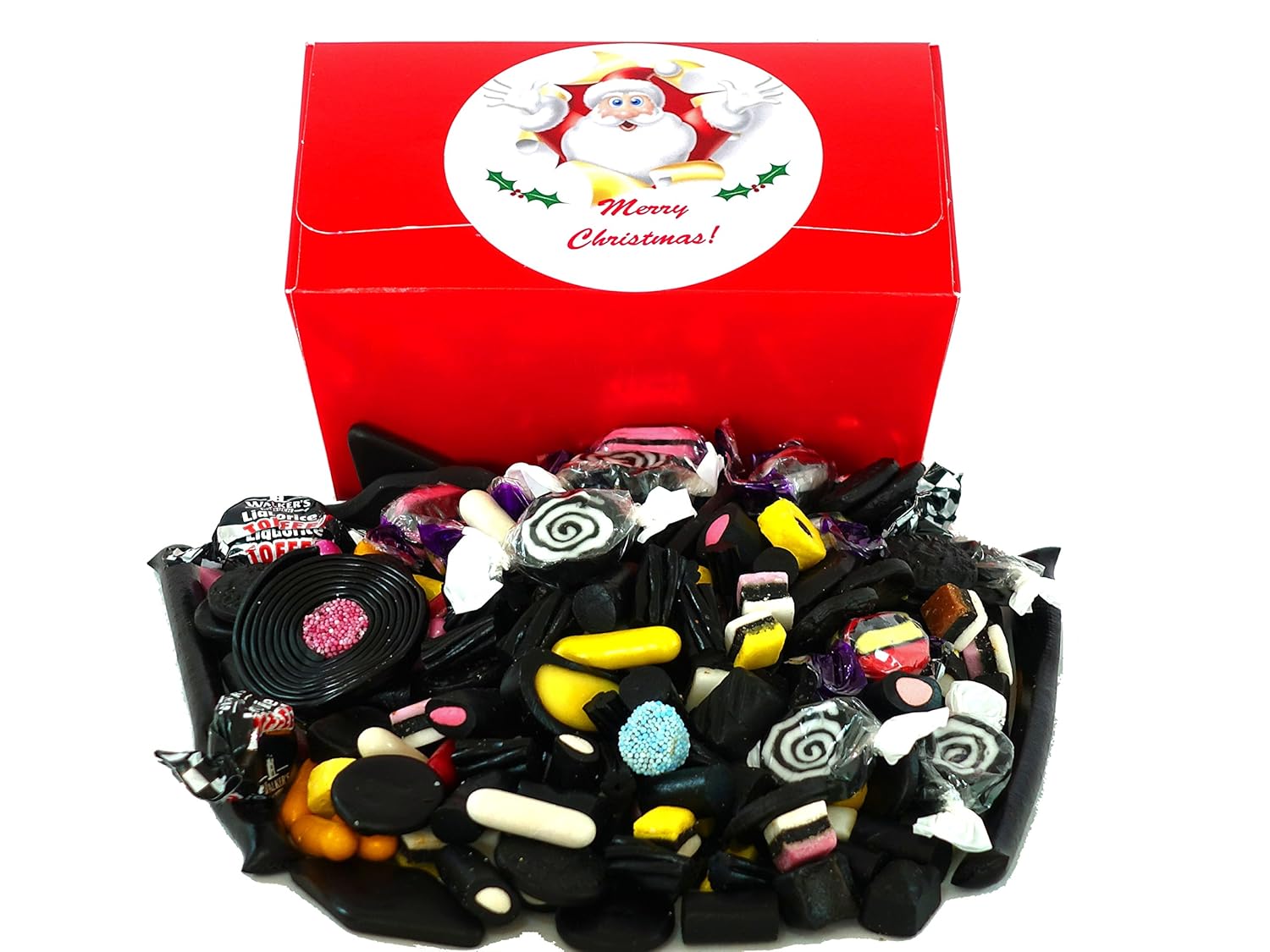 Liquorice Merry Christmas Gift Box FREE UK DELIVERY. 1 kilo of quality