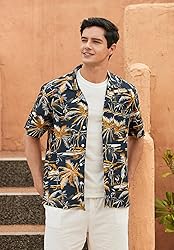 Mens Hawaiian Shirts Short Sleeve Casual Tropical