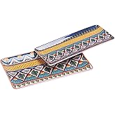 Bico Havana Ceramic 14 inch Rectangular Serving Platter, Set of 2, for Serving Salad, Pasta, Cheese, Ham, Appetizer, Microwave & Dishwasher Safe