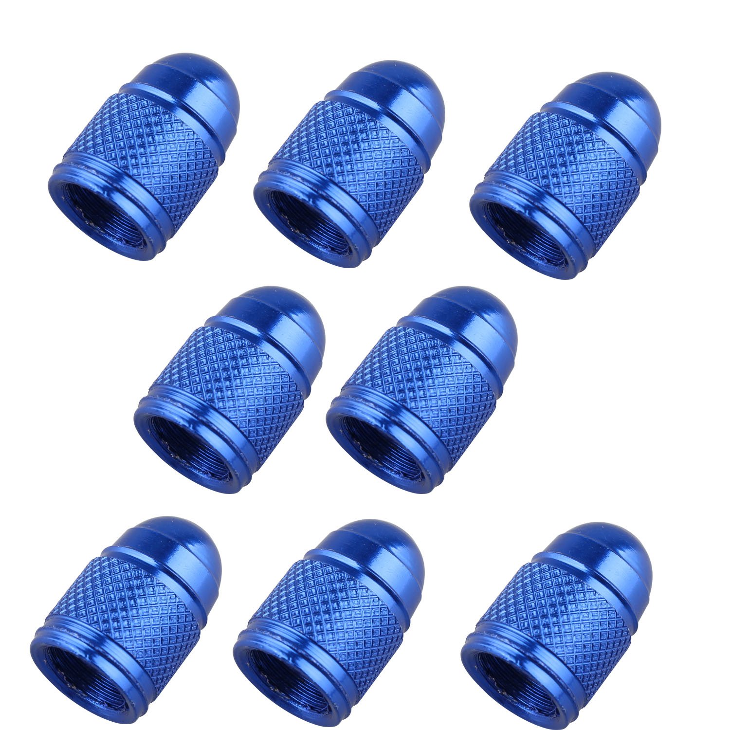 Futheda 8pcs Bullet type Aluminum Alloy Dust Caps Universal Prevent Corrosion Car Motorbike Valve Caps Blue