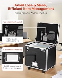 VEVOR Portable File Storage Box, 15.6 x 12.6 x 15