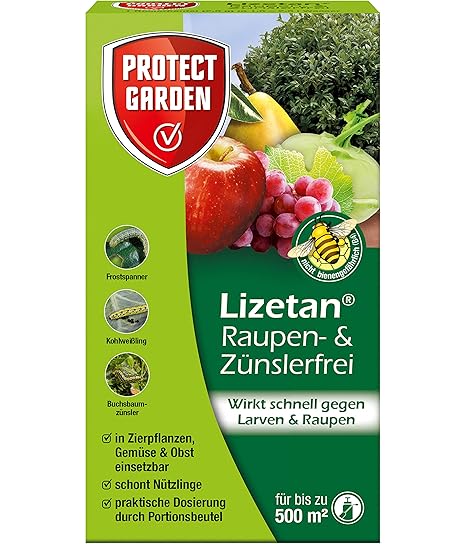 PROTECT GARDEN Lizetan Zünslerfrei 25g Spritzmittel für schnelle und effektive Bekämpfung von schädlichen Larven und Raupen, 