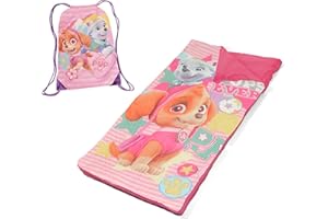 Idea Nuova Nickelodeon Paw Patrol Skye and Everest Drawstring Sling Carry Bag with Sleeping Bag