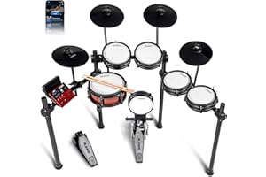 Alesis Nitro Pro XL Electric Drum Kit with Dual Zone Quiet Mesh Pads, 500+ Authentic BFD Sounds, Bluetooth, Drumeo, USB MIDI