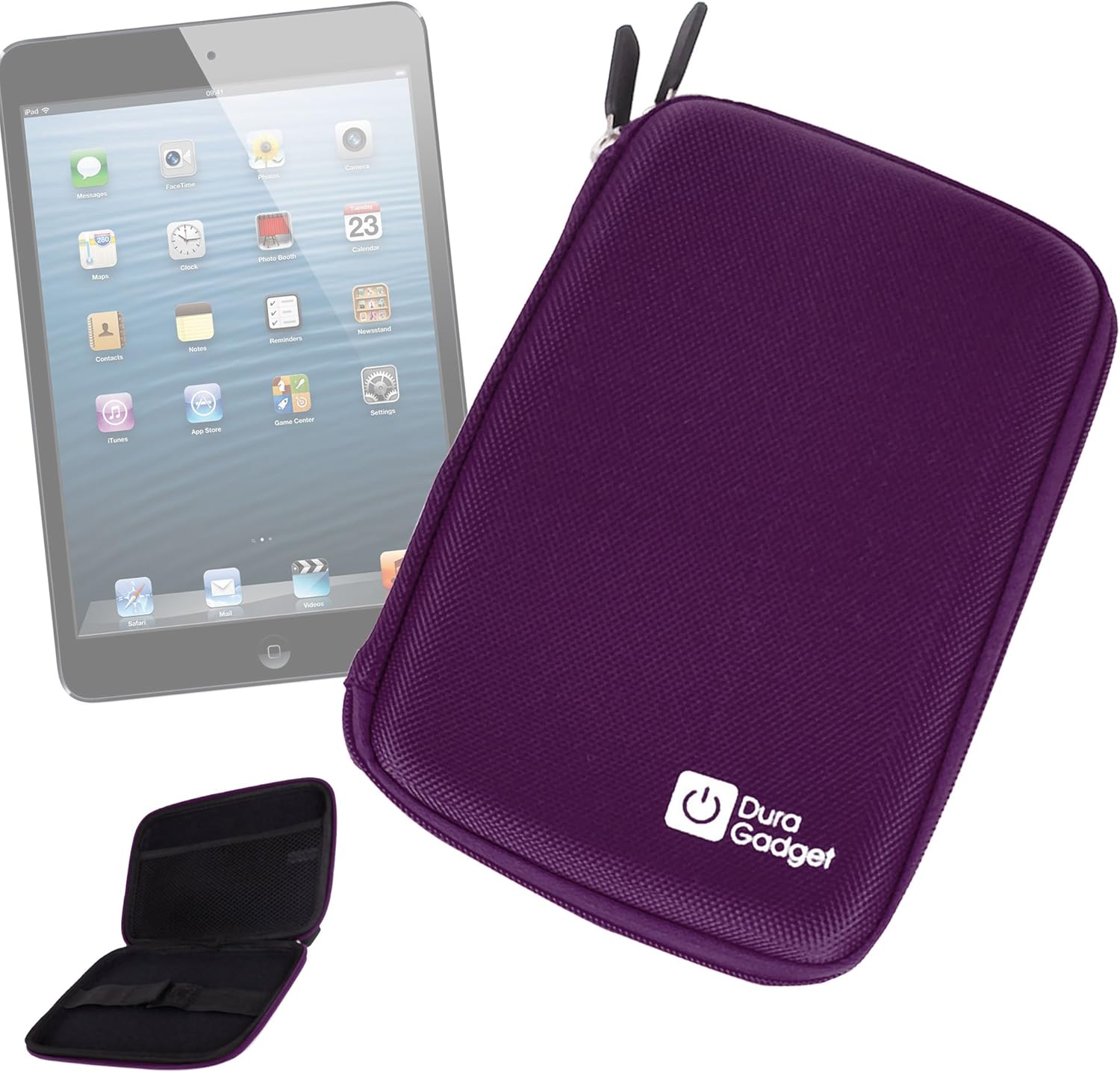 DURAGADGET Purple Hard Shell Carry Sleeve - Suitable for use with Apple iPad 4 16GB with WiFi | iPad | iPad 2 | iPad 3rd Gen | iPad 4th Gen & iPad Cellular