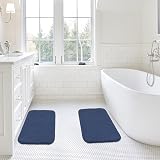 Non Slip Bath Mat 2 Pack Navy 40x60cm Ultra Thick Microfiber view 2