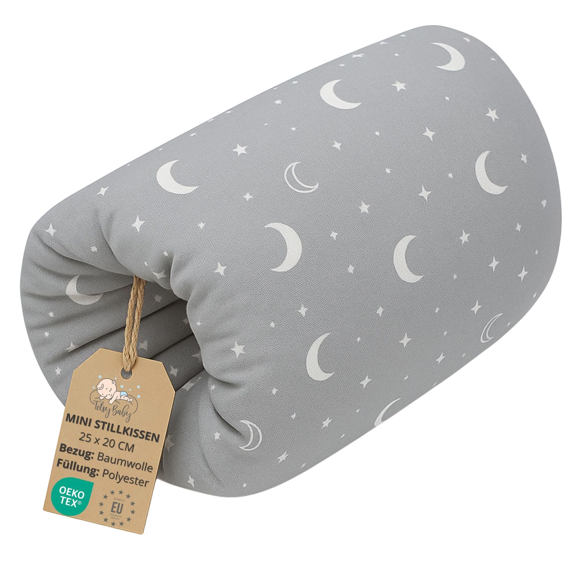 Small nursing pillow Breastfeeding and Nursing Pillow for on the go 20 cm - Nursing arm pillow and positioning pillow Baby arm nursing pillow made of soft cotton Oeko-Tex Moons