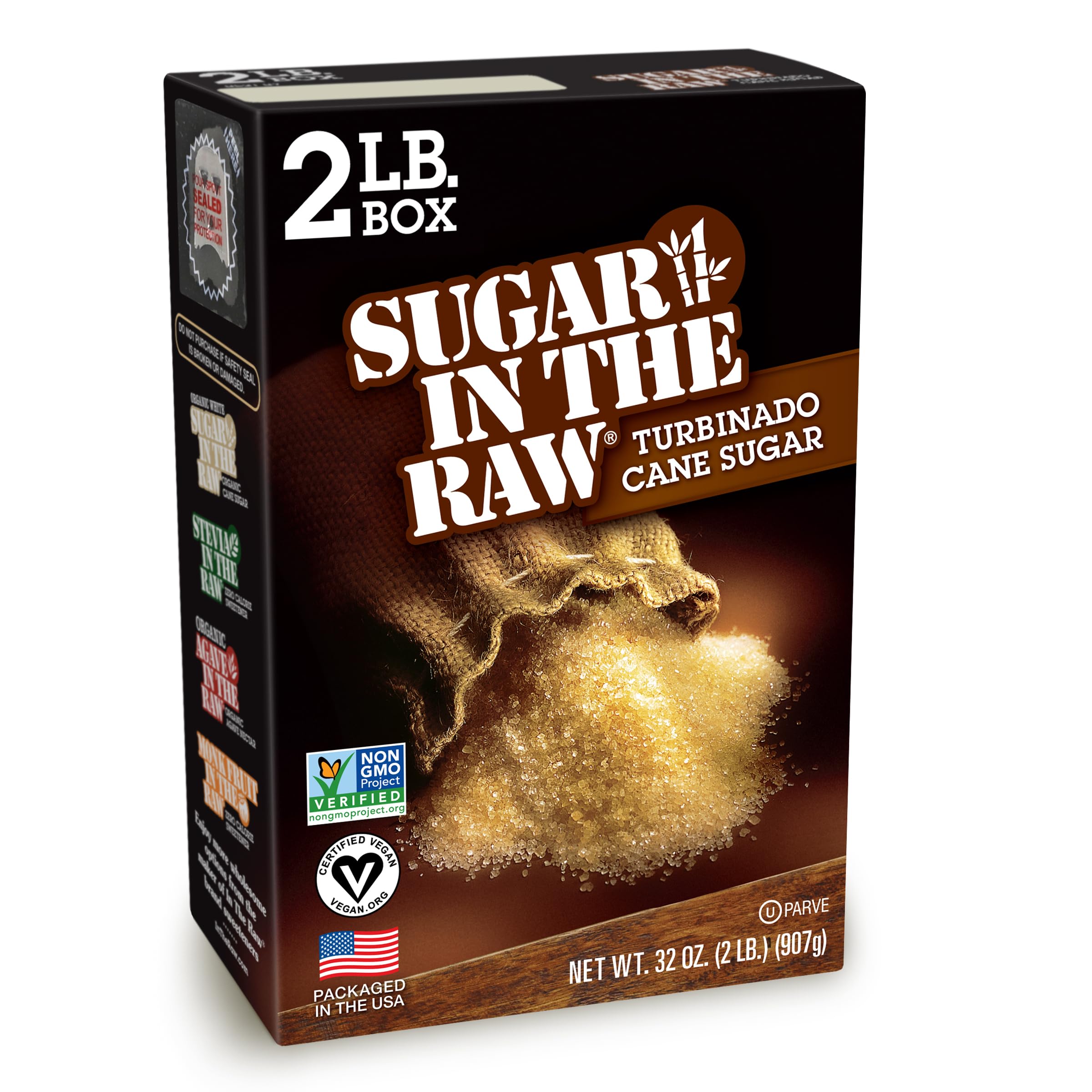View 1 of Sugar In The Raw Granulated Turbinado Cane Sugar, Pure Natural Sweetener, Hot & Cold Drinks, Coffee, Cooking, Baking, Vegan, Gluten-Free, Non-GMO, Bulk Sugar, 2lb Bag (1-Pack)

EX 05/2029