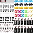 12 Set 135 Pcs DC Motors Kit, Tiny Motor Kit 1.5-3V 15000RPM, Shaft Propeller for DIY Science Project, 2 x AA Battery Holder, Suitable for Kids Experiment Enlightenment DIY Science Projects