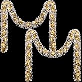Ceenna 2 Pcs 32.8 ft Christmas Tinsel Garland with 32.8ft 100 LED Lights for Wall Mounted Hanging Xmas Tree Party Christmas Room Decor, Wedding, Birthday, Party Supplies (Gold,Warm White)