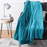 Amazon Basics Fuzzy, Micro Plush Fleece Blanket, All Seasons - Twin, Teal